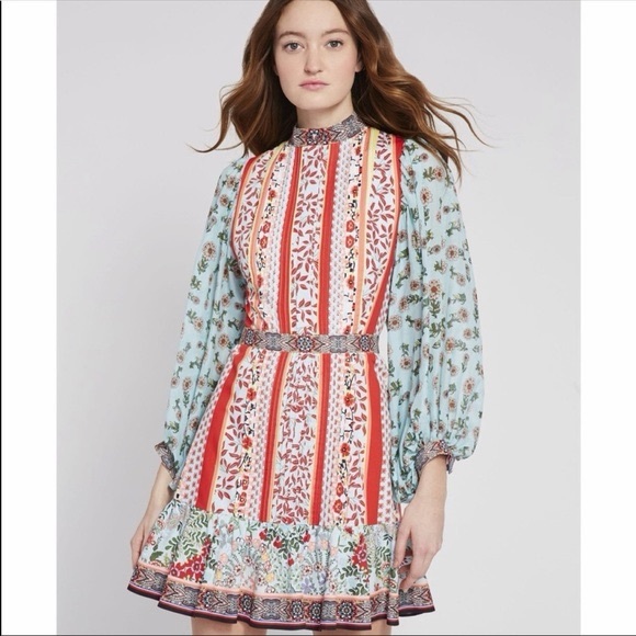ALICE + OLIVIA Raya Mandarin-Collar Dress - Picture 3 of 6